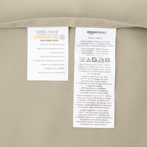 - Federe in Microfibra, 50 X 80 Cm, Set Di Due - Beige