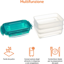 Carica l&#39;immagine nel visualizzatore di Gallery, - Set Di Contenitori a Chiusura Ermetica per Alimenti, 3 Pezzi Da 1,2 L
