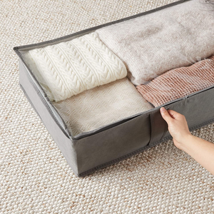 - Contenitore Portaoggetti Sottoletto, Con Chiusura Lampo, Confezione Da 2