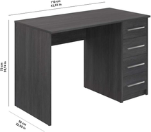 Carica l&#39;immagine nel visualizzatore di Gallery, , Scrivania Con 4 Cassetti in Stile Moderno, Modello Idro, 56 X 110 X 73 Cm, Col

