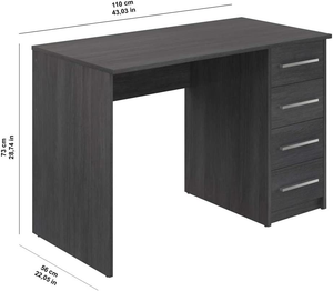 , Scrivania Con 4 Cassetti in Stile Moderno, Modello Idro, 56 X 110 X 73 Cm, Col