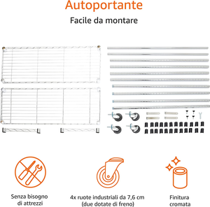 - Stand Appendiabiti a Doppia Barra Con Rotelle - Cromato