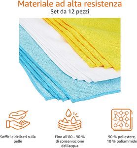 - Panni per La Pulizia in Microfibra, 30 X 41 Cm, Confezione Da 12