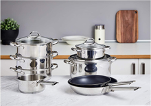 Carica l&#39;immagine nel visualizzatore di Gallery, 11 Pezzi Set Di Pentole a Induzione - Acciaio Inox, Con Coperchi
