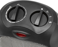 Carica l&#39;immagine nel visualizzatore di Gallery, - Termoventilatore in Ceramica Da 1500 Watt Con Termostato Regolabile - Nero
