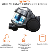 Carica l&#39;immagine nel visualizzatore di Gallery, , Aspirapolvere Cilindrico Senza Sacchetto 15KC-71EU4, Potente per Pavimenti Dur
