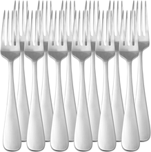 Carica l&#39;immagine nel visualizzatore di Gallery, - Forchette Da Tavola in Acciaio Inox Con Bordo Arrotondato, Confezione Da 12 Pe
