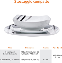 Carica l&#39;immagine nel visualizzatore di Gallery, - Servizio Di Piatti per 6 Persone, 18 Pezzi, Raggi Moderni
