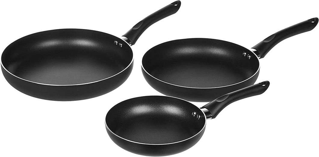 - Set Di 3 Padelle Con Rivestimento Antiaderente, 20 Cm, 25 Cm E 30 Cm