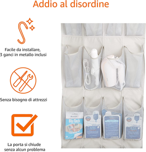 , Portascarpe Da Posizionare Sopra La Porta, Può Contenere 12 Paia Di Scarpe Di