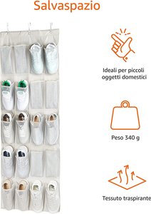 , Portascarpe Da Posizionare Sopra La Porta, Può Contenere 12 Paia Di Scarpe Di
