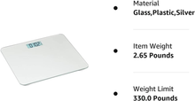 Carica l&#39;immagine nel visualizzatore di Gallery, - Bilancia per Peso Corporeo, Spegnimento/Accessione Automatici, Argento
