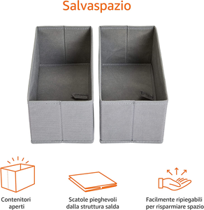 - Organizer in Tessuto per Cassetto, Set Di 6