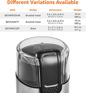 - Macinacaffè Elettrico in Acciaio Inossidabile