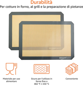 - Tappetini Da Forno in Silicone, Set Da 2 Pezzi