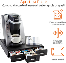 Carica l&#39;immagine nel visualizzatore di Gallery, Coffee Pod Storage Drawer for K-Cup Pods - 36 Pod Capacity
