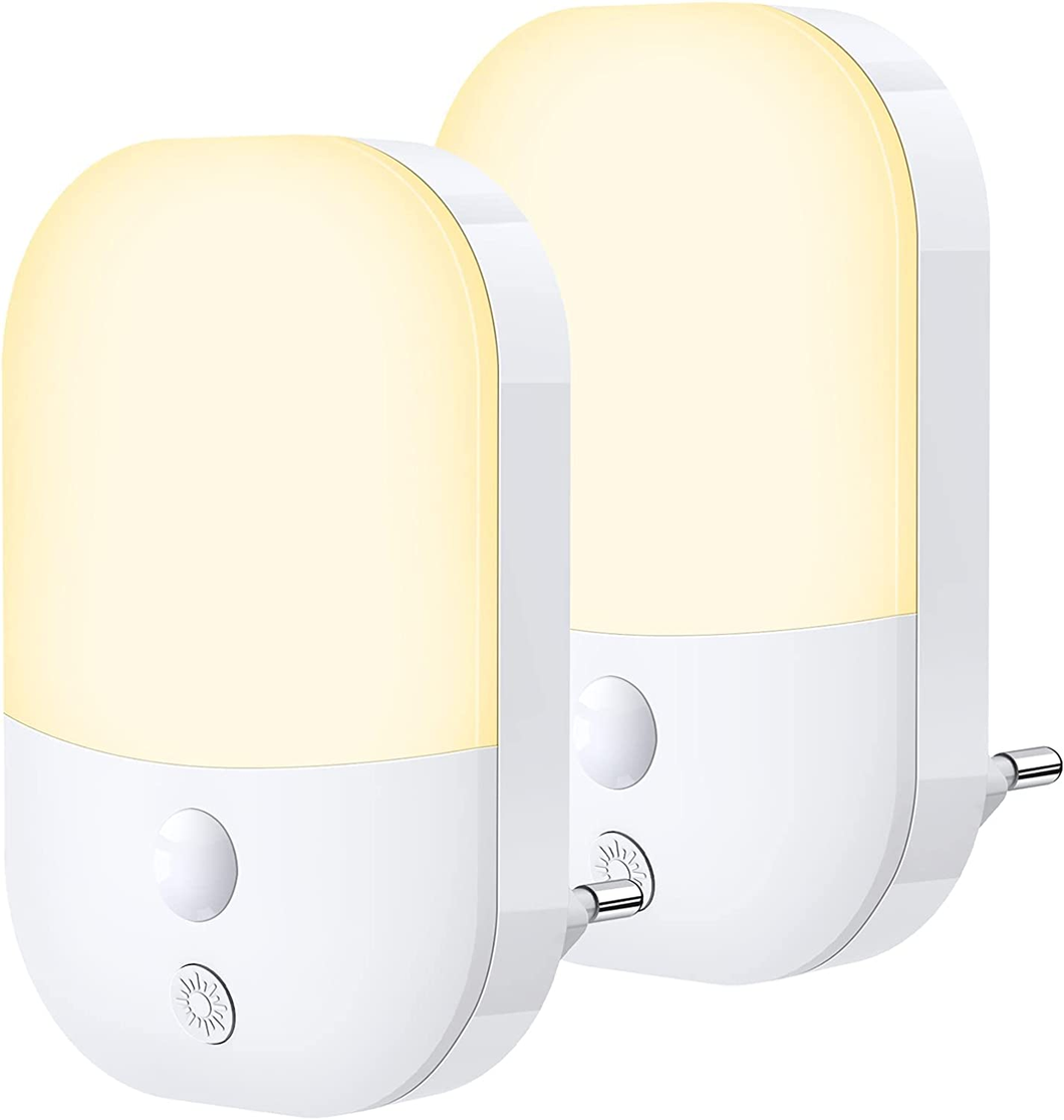 Luce Notturna Bambini, [2 Pezzi] Luce Notturna LED 5 Livelli Luminosità Con Sens