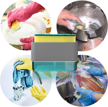Carica l&#39;immagine nel visualizzatore di Gallery, Dispenser Sapone Liquido Manuale Con Spugna per Piatti Dispenser Detersivo Piatt
