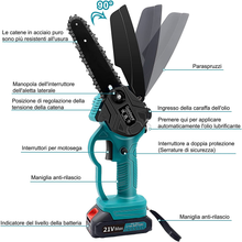 Carica l&#39;immagine nel visualizzatore di Gallery, Mini Motosega a Batteria  6 Pollice, Motosega a Batteria per Potatura Con Oliato
