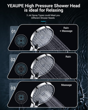 Carica l&#39;immagine nel visualizzatore di Gallery, Soffione Doccia Anticalcare - Soffione Doccia Grande (130 Mm Di Diametro) Con 3
