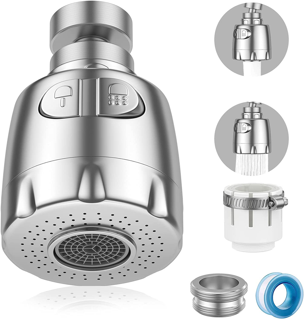 Aeratore per Rubinetto, 360 ° Girevole Lavello Rubinetto, Gorgogliatore Aeratore