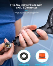 Carica l&#39;immagine nel visualizzatore di Gallery, Soffione Doccia Anticalcare - Soffione Doccia Grande (130 Mm Di Diametro) Con 3
