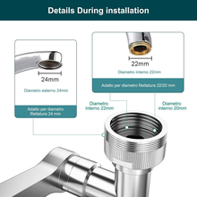Carica l&#39;immagine nel visualizzatore di Gallery, Rubinetto Rotante 1440 Gradi,Prolunga Rubinetto Bagno in 2 Modalità,Filtro per A
