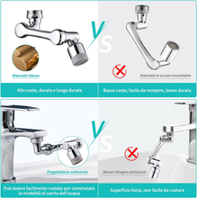 Carica l&#39;immagine nel visualizzatore di Gallery, Rubinetto Rotante 1080 Gradi, Prolunga Rubinetto Bagno Areatore Rompigetto Con F
