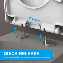 Carica l&#39;immagine nel visualizzatore di Gallery, M41001 Sedile WC, Copriwater Universali D Forma,Tavoletta WC Chiusura Ammortizza
