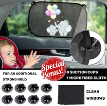 Carica l&#39;immagine nel visualizzatore di Gallery, Parasole Auto per Bambini, 2 Pezzi Parabrezza Finestrino Laterale, Motivo Elefan
