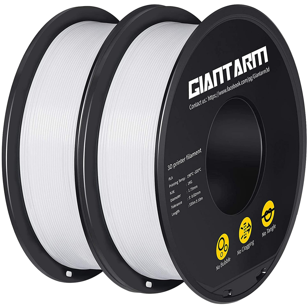 Filament Pla 1,75 MM, Imprimante 3D 2 KG (2 Blanc)