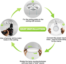 Carica l&#39;immagine nel visualizzatore di Gallery, LED Plafonnier Plafond 18W (=150W) Lampada De 3000K 1600LM Imperméable À L’Eau
