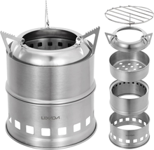 Carica l&#39;immagine nel visualizzatore di Gallery, Kaminofen Portable Edelstahl Holzofen Licht für Kochen Picknick B
