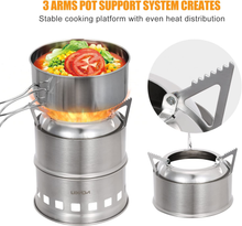 Carica l&#39;immagine nel visualizzatore di Gallery, Kaminofen Portable Edelstahl Holzofen Licht für Kochen Picknick B
