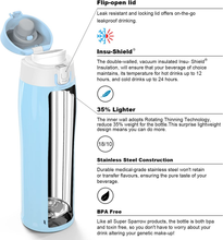 Carica l&#39;immagine nel visualizzatore di Gallery, Gourde Thermique,Ultra-Léger Acier Inoxydable 18/10 Bouteille Thermique -
