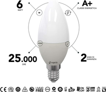 Carica l'immagine nel visualizzatore di Gallery, Superia Ampoule LED E14 Olive, 6W (Equivalentes 40W), Lumière Froid 6000K, 525 L

