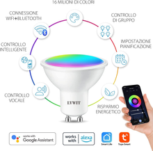 Carica l&#39;immagine nel visualizzatore di Gallery, LED Leuchtmittel GU10 Von Einbaustrahler Smart Wifi , 5W Entspricht 32W, 350Lm,

