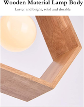 Carica l&#39;immagine nel visualizzatore di Gallery, E27 Retro Chandelier Pendant Lamp in Wood E27 Ceiling Light Indoor in Le
