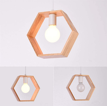 Carica l&#39;immagine nel visualizzatore di Gallery, E27 Retro Chandelier Pendant Lamp in Wood E27 Ceiling Light Indoor in Le
