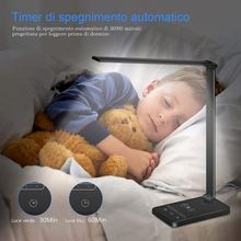 Carica l&#39;immagine nel visualizzatore di Gallery, Lampe de Bureau LED, Table Avec Recharge sans Fil Et Porte De Ric
