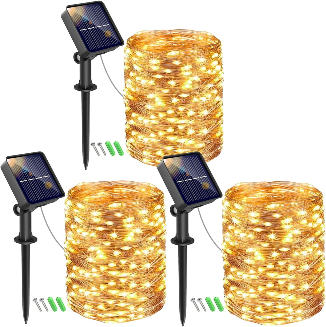 Rouleau 3 Pièces MM Lumières Solaires Extérieur,51M 450LED Chaîne Extérieur 8