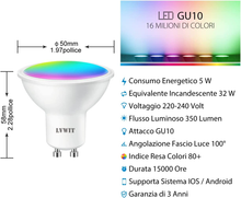 Carica l&#39;immagine nel visualizzatore di Gallery, Ampoule LED GU10 De Encastré Smart Wifi, 5W Equivalent A 32W, 350Lm, Compatible
