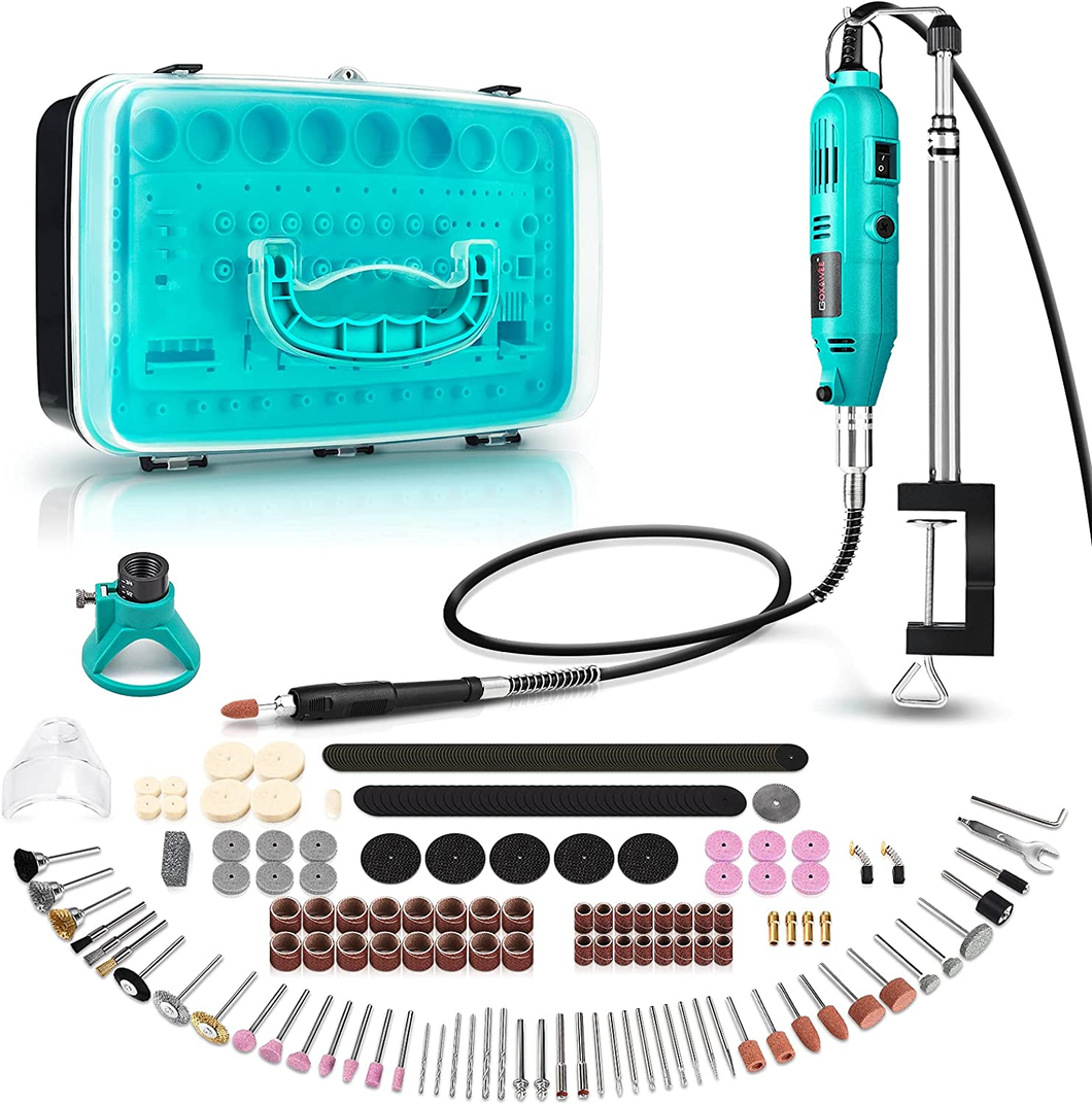 Outil Rotatif Trousse,Mini Perceuse Avec Bras Télescopique / Pince de Table / Au