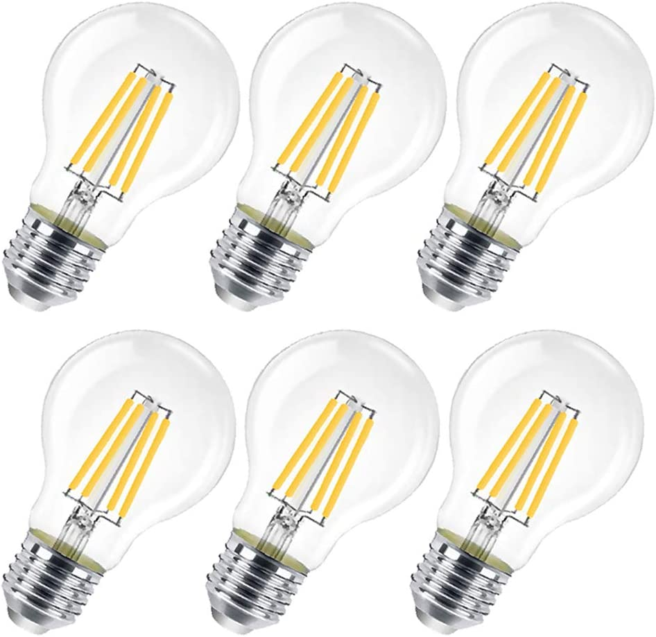 Ampoule LED E27,8W (Equivalent A 80W), 800 Lumen, Transparent Lampe Chaud- Pacc