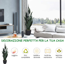 Carica l&#39;immagine nel visualizzatore di Gallery, Pflanze Kunstleder Von Innenseite 90Cm, Sansevierina Künstlich Mit Topf Stabil,
