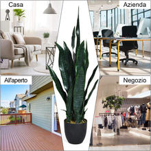 Carica l&#39;immagine nel visualizzatore di Gallery, Pflanze Kunstleder Von Innenseite 90Cm, Sansevierina Künstlich Mit Topf Stabil,
