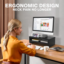 Carica l&#39;immagine nel visualizzatore di Gallery, Soutien pour Moniteur en Bois, Compensée Moniteur De Bureau Avec Smar
