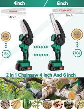 Carica l'immagine nel visualizzatore di Gallery, ® Mini Battery Chainsaw, 6 Inches Battery Saw for Pruning With 2 * 21V B
