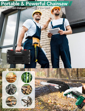 Carica l'immagine nel visualizzatore di Gallery, ® Mini Battery Chainsaw, 6 Inches Battery Saw for Pruning With 2 * 21V B
