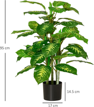 Carica l&#39;immagine nel visualizzatore di Gallery, Pflanze Künstlich Dekorativ Immergrün Mit Vase Φ17X14.5 CM Schwarz für Innenraum
